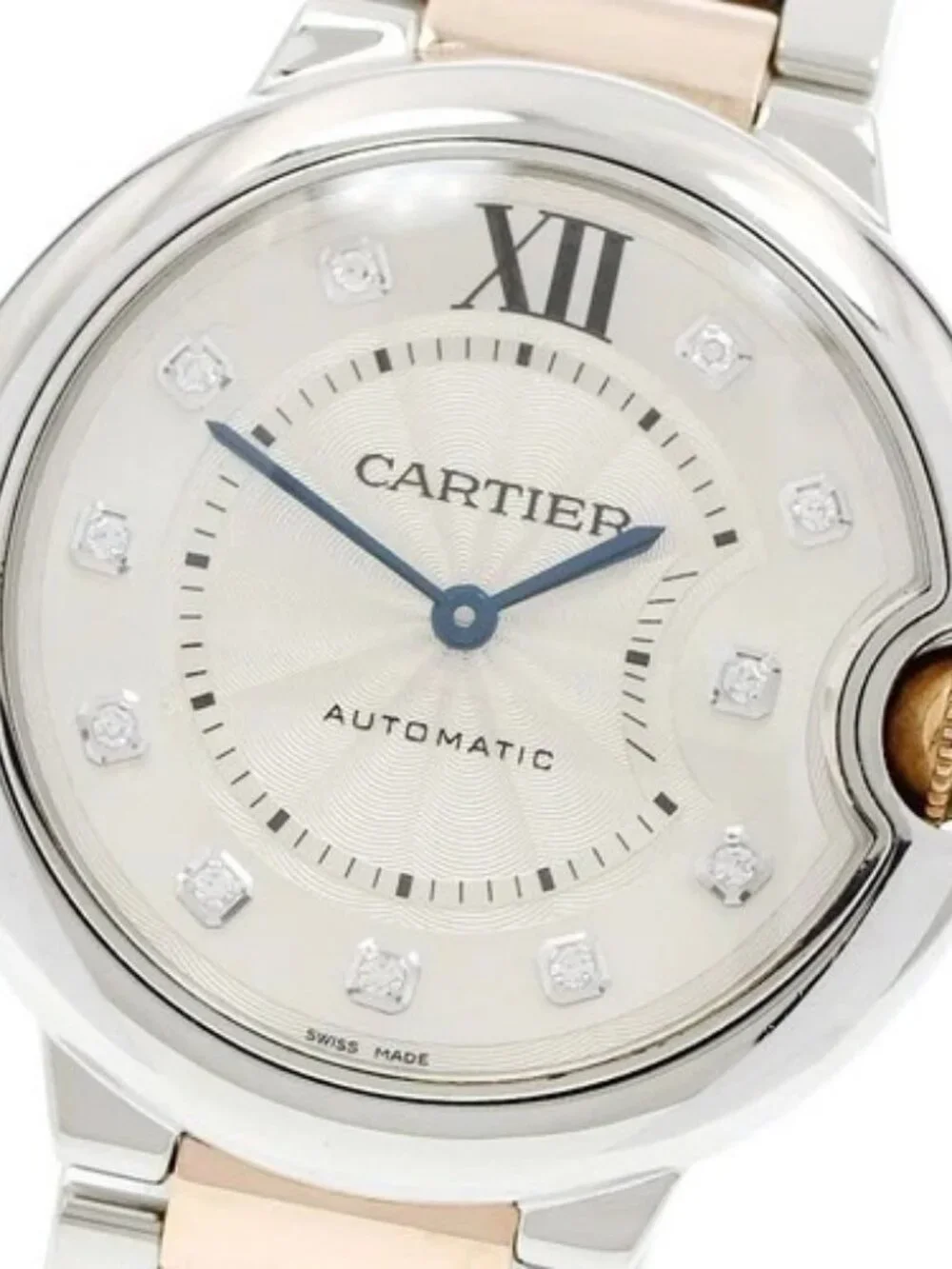 CARTIER Baron blue WE902031 11P diamond Silver Dial Automatic Men's Watch_962531